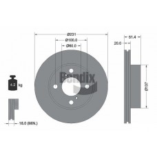 BDS1748 BENDIX Braking Гальмівний диск
