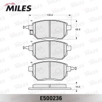 E500236 MILES Комплект гальмівних колодок дисковий гальм