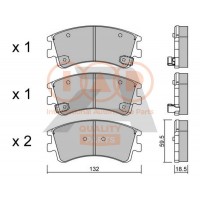 704-11057P IAP QUALITY PARTS Комплект гальмівних колодок дисковий гальм