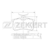 BS-1687 ZEKKERT КомплеК т гальмівних колодок, дискове гальмо