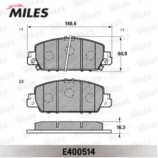 E400514 MILES Комплект гальмівних колодок дисковий гальм