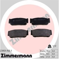 23931.155.1 ZIMMERMANN Комплект гальмівних колодок дисковий гальм