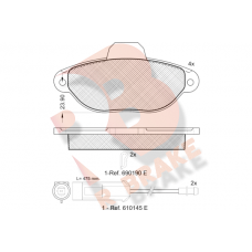 RB0953 R BRAKE Комплект гальмівних колодок дисковий гальм