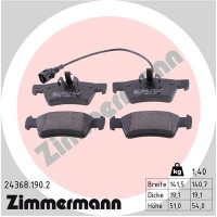 24368.190.2 ZIMMERMANN Комплект гальмівних колодок дисковий гальм
