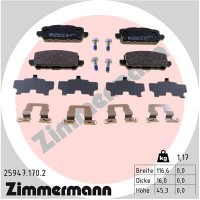 25947.170.2 ZIMMERMANN Комплект гальмівних колодок дисковий гальм