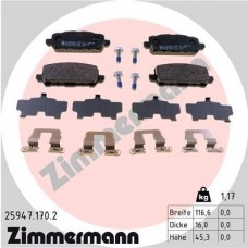 25947.170.2 ZIMMERMANN Комплект гальмівних колодок дисковий гальм