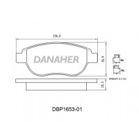 DBP1653-01 DANAHER Комплект гальмівних колодок дисковий гальм