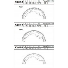 K1674 ASIMCO Комплект гальмівних колодок