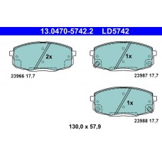 13.0470-5742.2 ATE Комплект гальмівних колодок дисковий гальм