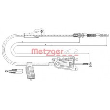 17.0124 METZGER Тросик, cтояночный тормоз