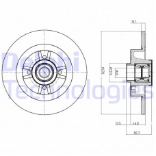 BG9032RS DELPHI Гальмівний диск