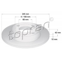 107 089 TOPRAN Гальмівний диск