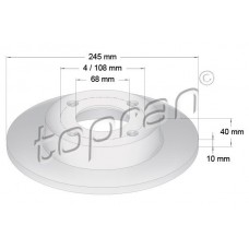 107 089 TOPRAN Гальмівний диск