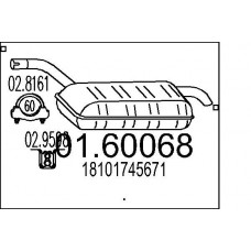 01.60068 MTS Глушник вихлопних газів кінцевий