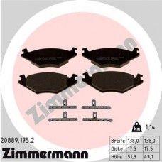 20889.175.2 ZIMMERMANN Комплект гальмівних колодок дисковий гальм