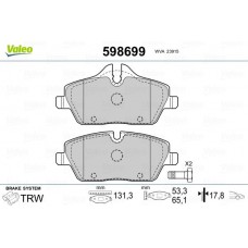 598699 VALEO Комплект гальмівних колодок дисковий гальм