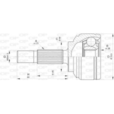 CVJ5803.10 OPEN PARTS Шарнирный комплект, Привідний вал