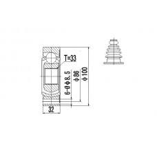 DCV603014 DYNAMATRIX Шарнирный комплект, Привідний вал