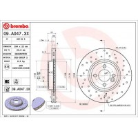 09.A047.3X BREMBO Гальмівний диск