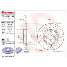 09.A047.3X BREMBO Гальмівний диск