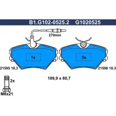 B1.G102-0525.2 GALFER Комплект гальмівних колодок дисковий гальм