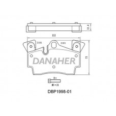 DBP1998-01 DANAHER Комплект гальмівних колодок дисковий гальм