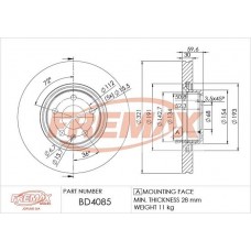 BD-4085 FREMAX Гальмівний диск