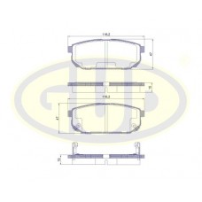 GBP104202 G.U.D. Комплект гальмівних колодок дисковий гальм