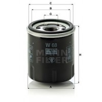 W 68 MANN-FILTER Масляний фільтр