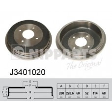 J3401020 NIPPARTS Гальмівний барабан