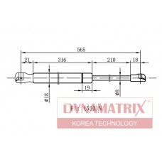 DGS014232 DYNAMATRIX Газова пружина кришка багажника