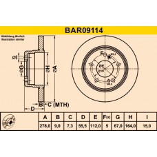 BAR09114 BARUM Гальмівний диск
