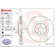 09.D936.11 BREMBO Гальмівний диск