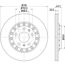 8DD 355 113-341 HELLA Гальмівний диск