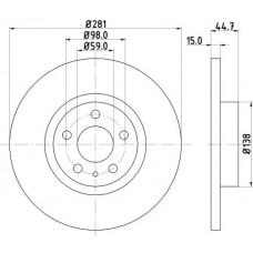 8DD 355 106-451 HELLA Гальмівний диск