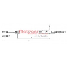 10.9432 METZGER Тросик, cтояночный тормоз