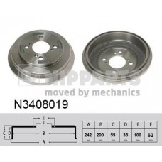N3408019 NIPPARTS Гальмівний барабан