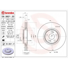 09.9821.21 BREMBO Гальмівний диск