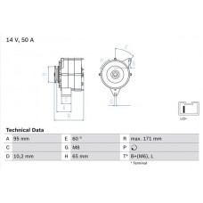 0 986 034 830 BOSCH Генератор