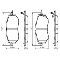 0 986 495 156 BOSCH Комплект гальмівних колодок дисковий гальм