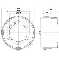 8DT 355 301-661 HELLA PAGID Гальмівний барабан