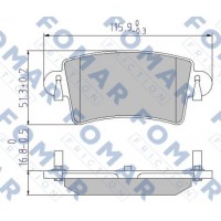 FO 684281 FOMAR Friction Комплект гальмівних колодок дисковий гальм