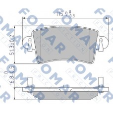 FO 684281 FOMAR Friction Комплект гальмівних колодок дисковий гальм