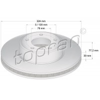 500 943 TOPRAN Гальмівний диск