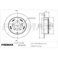 BD-4650 FREMAX Гальмівний диск