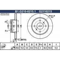 B1.G210-0215.1 GALFER Гальмівний диск