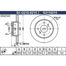 B1.G210-0215.1 GALFER Гальмівний диск