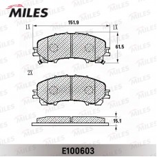 E100603 MILES Комплект гальмівних колодок дисковий гальм