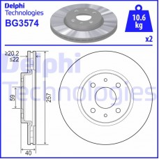 BG3574 DELPHI Гальмівний диск