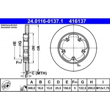 24.0116-0137.1 ATE Гальмівний диск